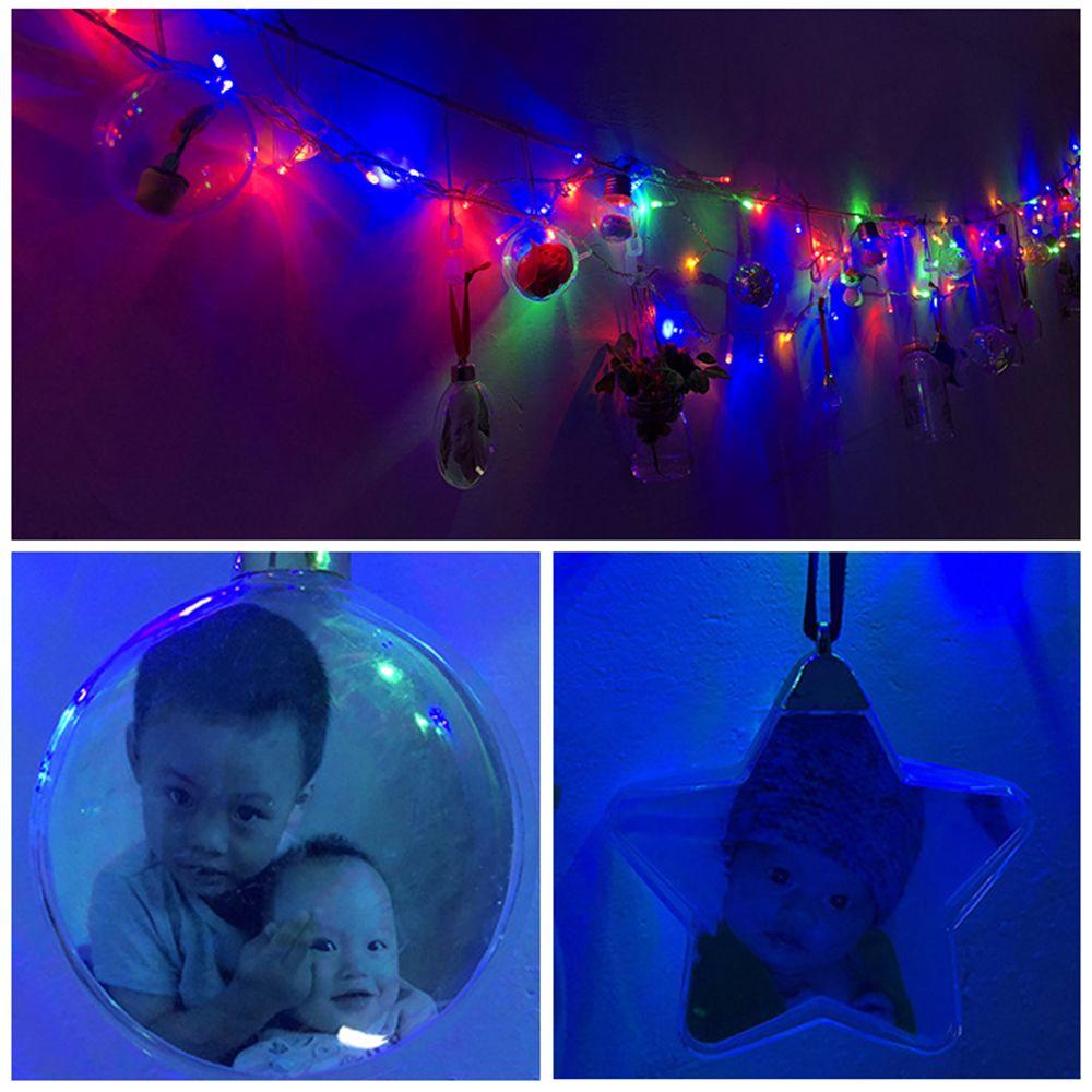 Xmas Tree Ornaments Photo Frame Pendant Christmas Ball Round Five-star Hanging Picture Holder