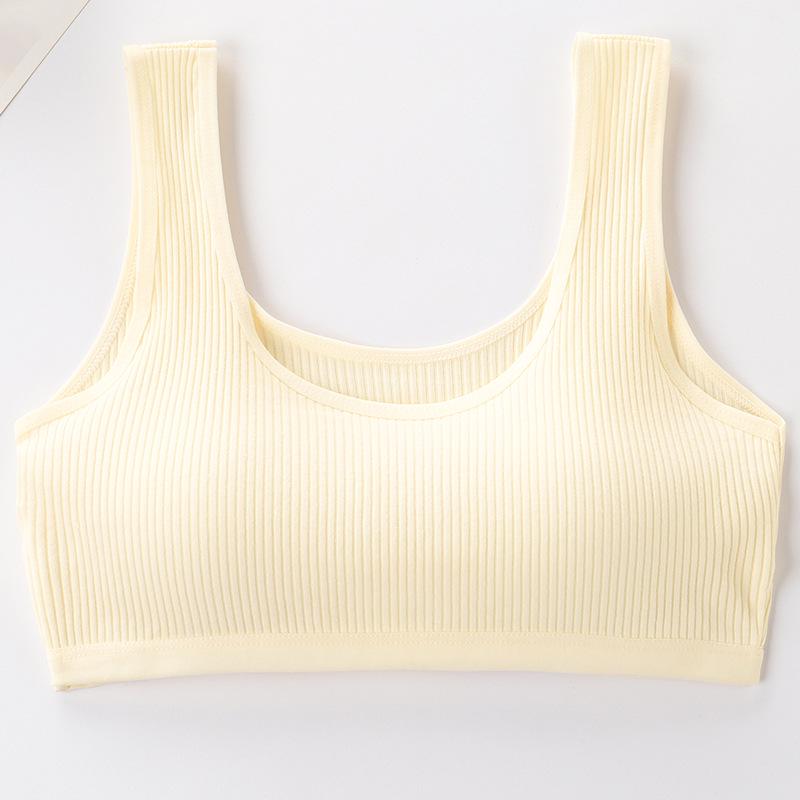 Teenage Girls' Cotton Sports Bra - Comfortable, Breathable, Anti-Protrusion