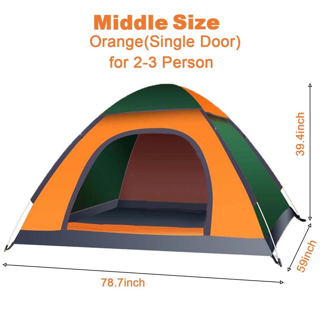 Fully Automatic Pop-Up Quick Shelter Outdoor Travel Hiking Waterproof Camping Tent 1-4 Person Portable Tent Instant Set Up Tent