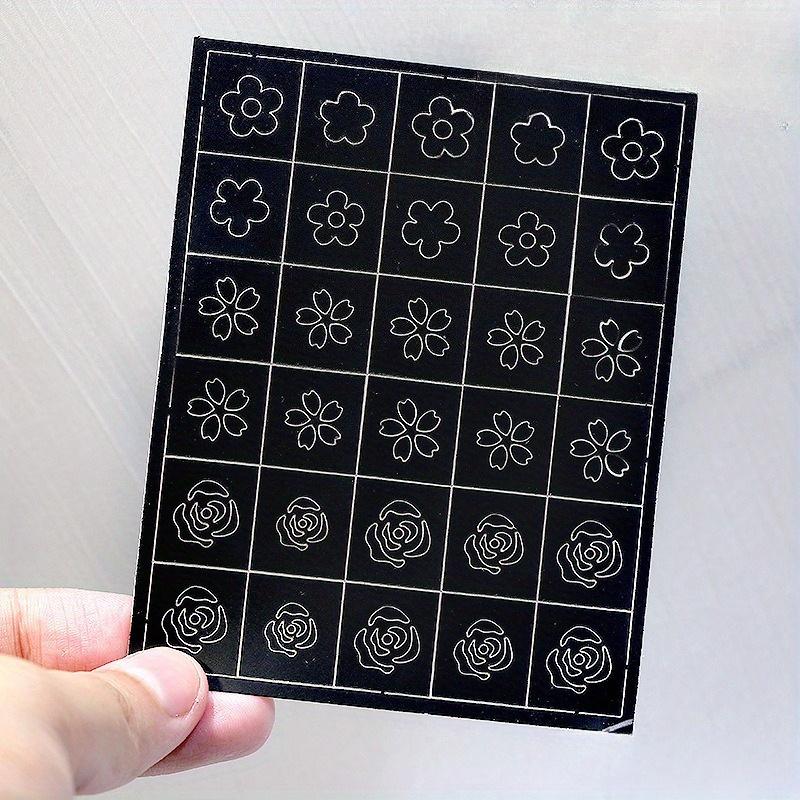 1Pc Hollow Inkjet Sticker Butterfly Star Love Star Airbrush Template Small Pattern Nail Sticker