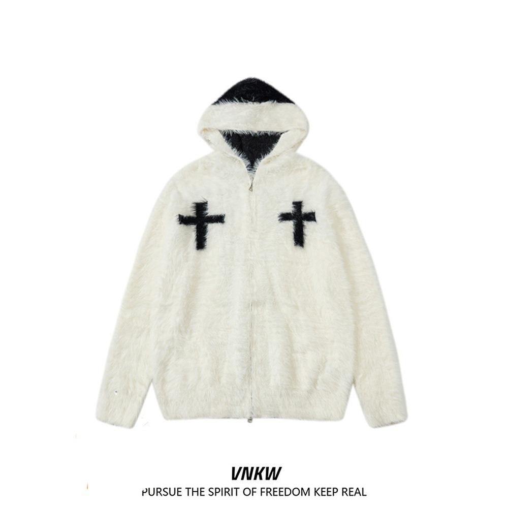 Unisex Hooded Cardigan: Autumn/Winter Versatile Knit Jacket XL