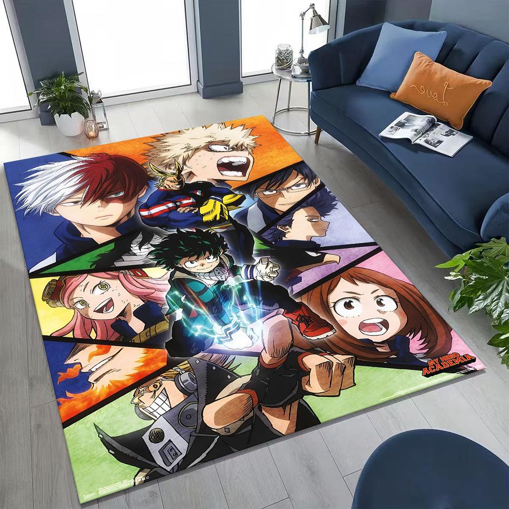 Anime My Hero Academia Deku Katsuki Kreslený koberec do ložnice obývacího pokoje na pohovku domů rohožka dekorace, dětská protiskluzová podložka na hraní