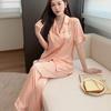 Hot Diamond Couple Pajamas Summer Ice Silk Thin Loungewear Set Short Sleeve Trousers Spring and Autumn New High Sense