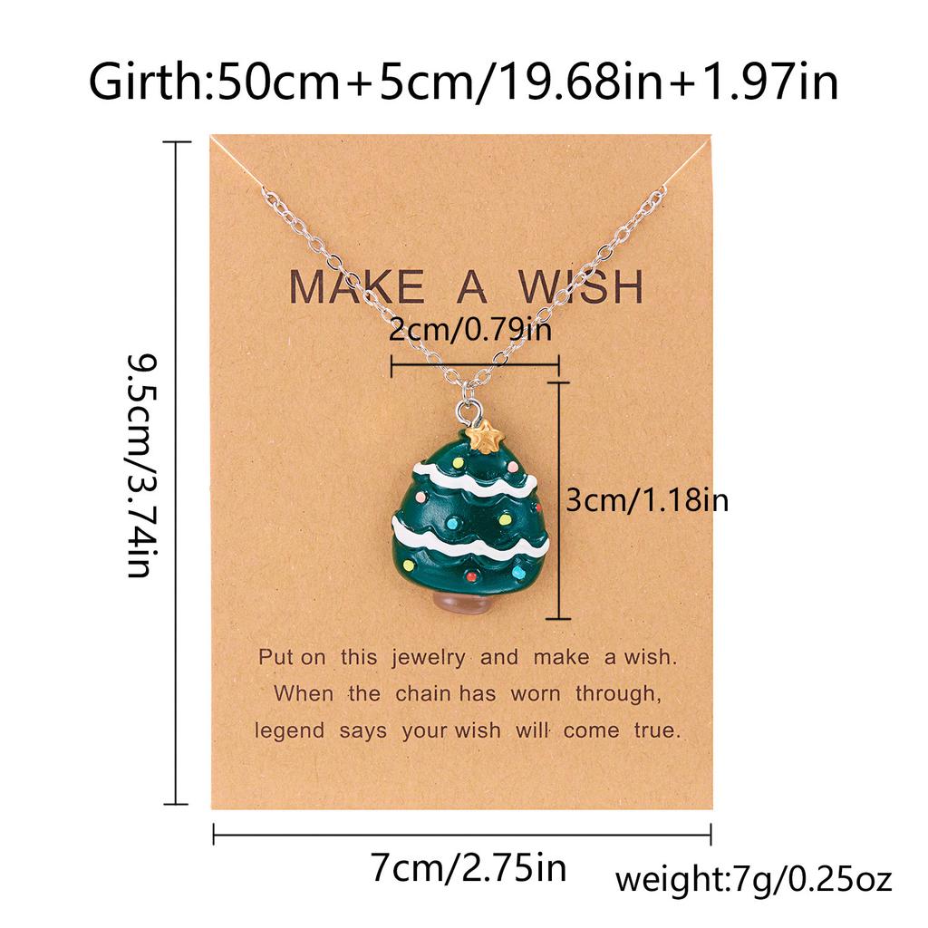 Christmas Resin Pendant Christmas Resin Snowman Pendant Necklace Versatile Christmas Gift Box Necklace Female