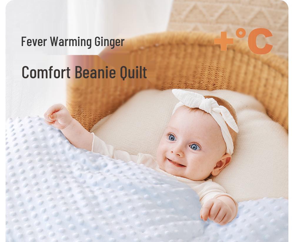 Baby A-Class Warm Ginger Fiber Blanket - Newborn Soothing Bean Velvet Quilt for Children & Kindergarten