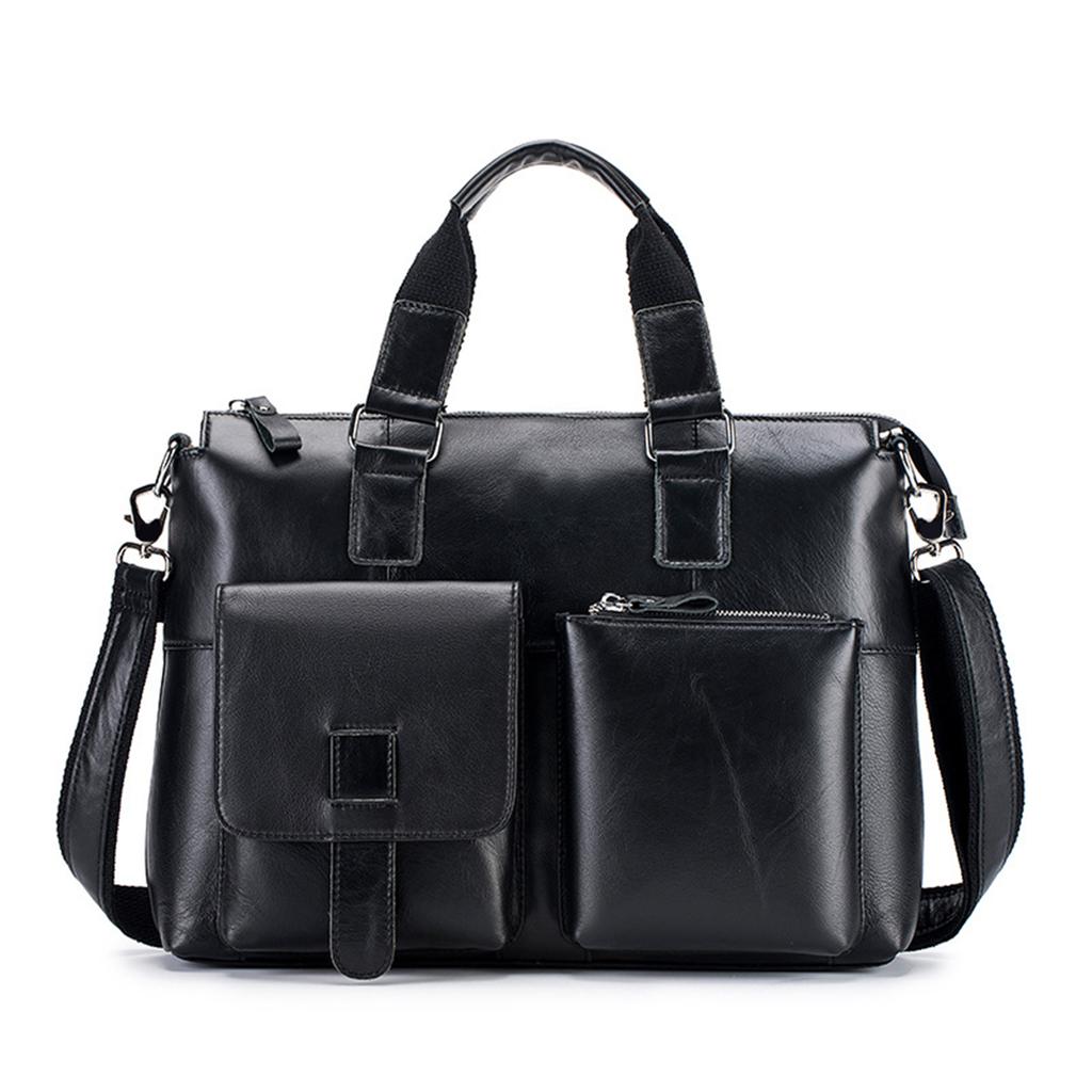 Men s Leather Messenger Bag Vintage Shoulder Diagonal Bag Laptops Briefcase for Work Business Travel