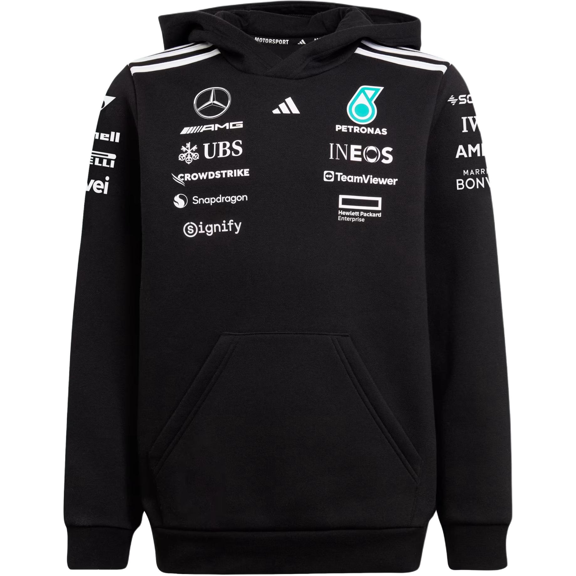 Adidas x MERCEDES AMG PETRONAS F1 Sweatshirt TEAM SS25 Black Teenagers JX0683 152