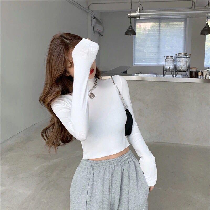 Cropped Tops Ženy Rolák Svetr Dlouhý rukáv Bodycon Sexy svetr Pletené zboží Černá Bílá Svetr Podzim Zima Ženy Topy Oblečení