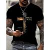 European Size Men'S Plus Size T-Shirt with Cross Print, Casual Crew Neck Short Sleeve Tee, Breathable All-Match Fashion Top, Casual Wear