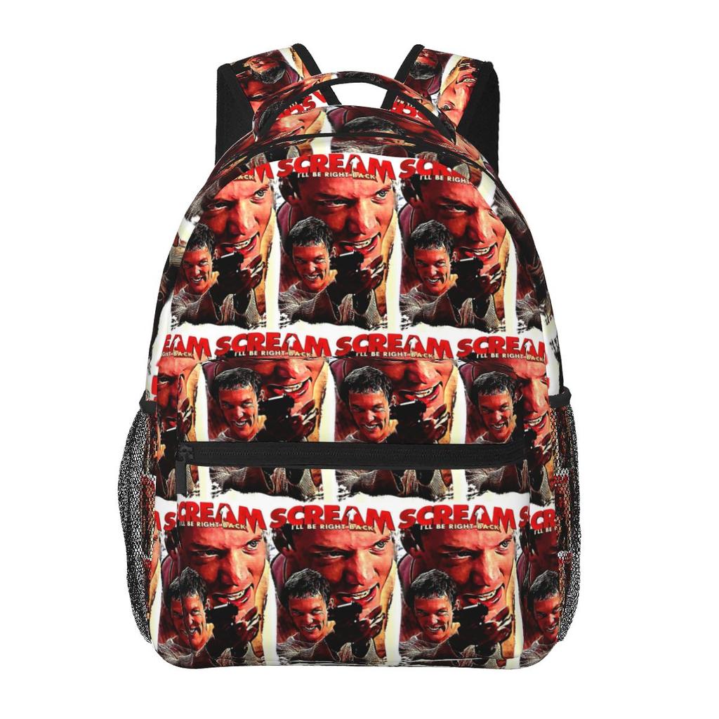 Movie Scream Billy Loomis 90s Design Student Backpack School Bag Hiking Travel Daypack for Boys Girls Bookbag Shoulder Bags