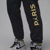 Jordan X PSG Brooklyn SS24 Paris Saint-Germain Alphabet Drawstring Casual Joggers With Velvet Lining Women Bottoms Black FN5179-010