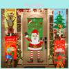 Vibrant Christmas Porch Door Banner Flag With Rudolf And Santa Claus