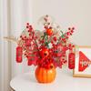 Red Persimmon Artificial Flower for Wedding, New Year, Living Room, Dining Table, TV Cabinet, and Housewarming Decor