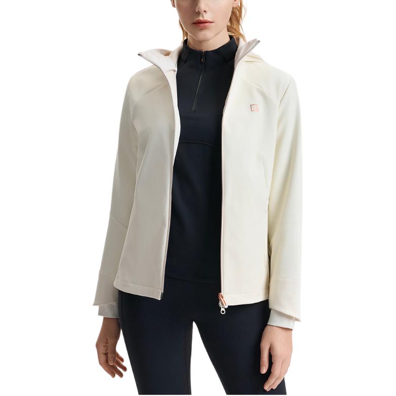 Fila Fitness Versatile Casual Comfortable Hooded Long Sleeve Jacket Women Jackets Egrets-White A11W511710F-WT