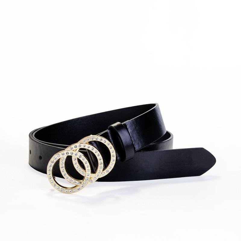 

Stylish Black Rhinestone Belt For Women Perfect For Dresses And Jeans With Durable Pu Material Black 92x2.8