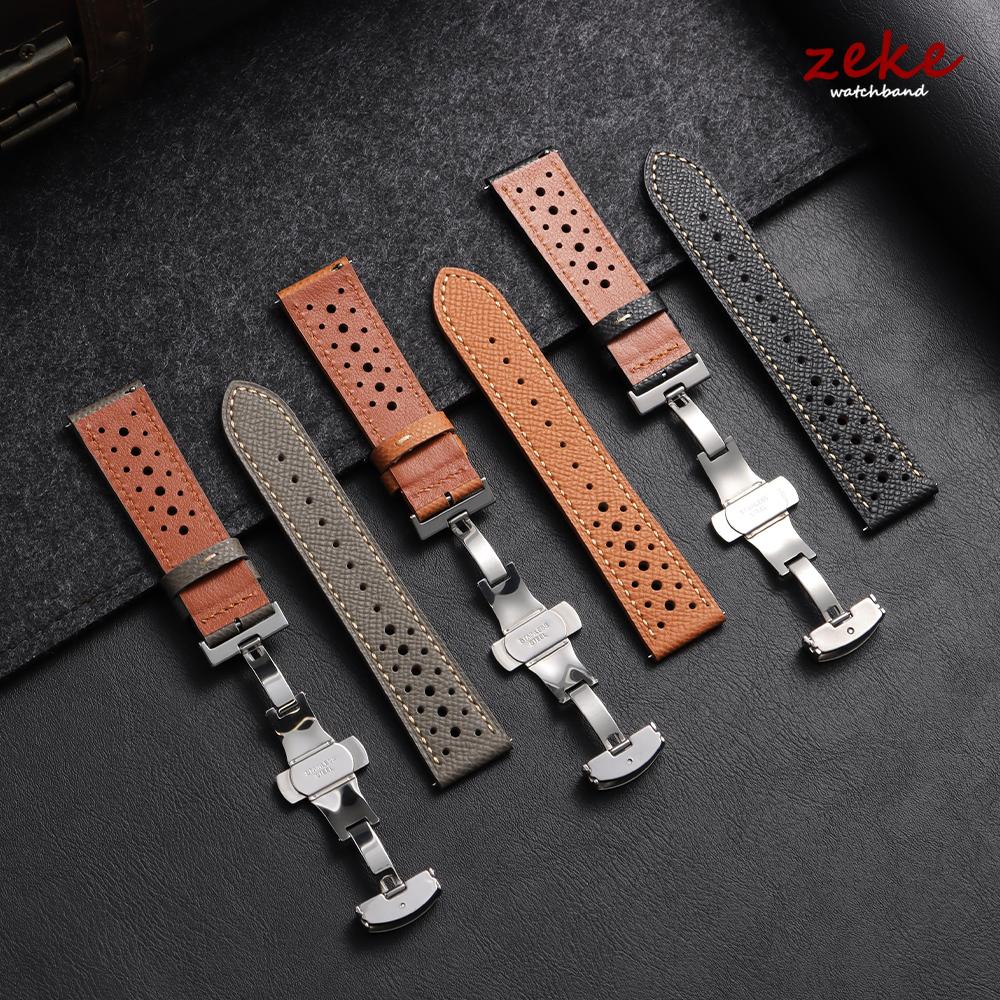 Vintage Handgefertigtes Leder Uhrenarmband 18mm 20mm 22mm für Seiko Atmungsaktives Poröses Rindsleder Uhrenarmband Faltschließe Armband Gürtel