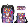 The Amazing Digital Circus Digital Circus School Bag Three-Piece Small Satchel Single-Layer Pencil Case
