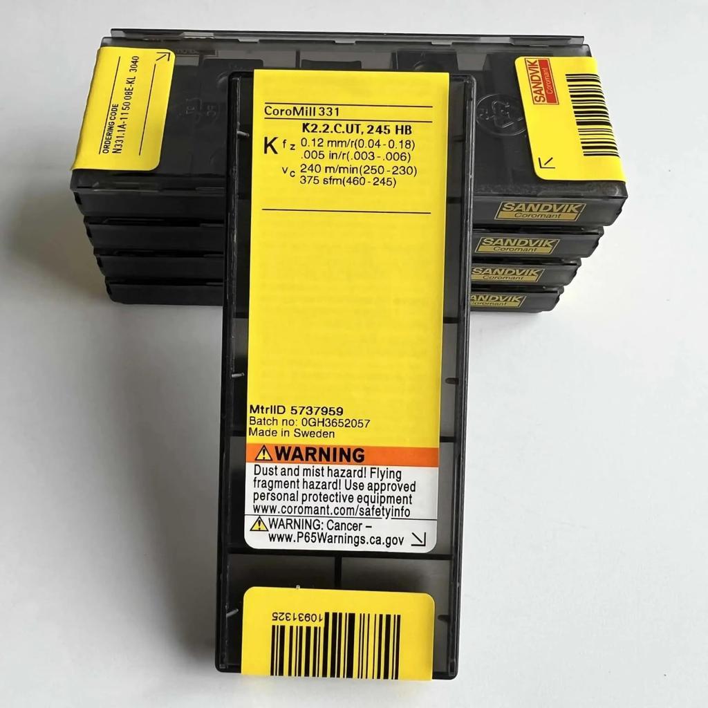 Original Sandvik / N331.1A-115008E-KL 3040 / CNC Lathe Carbide Blade 10 PCS