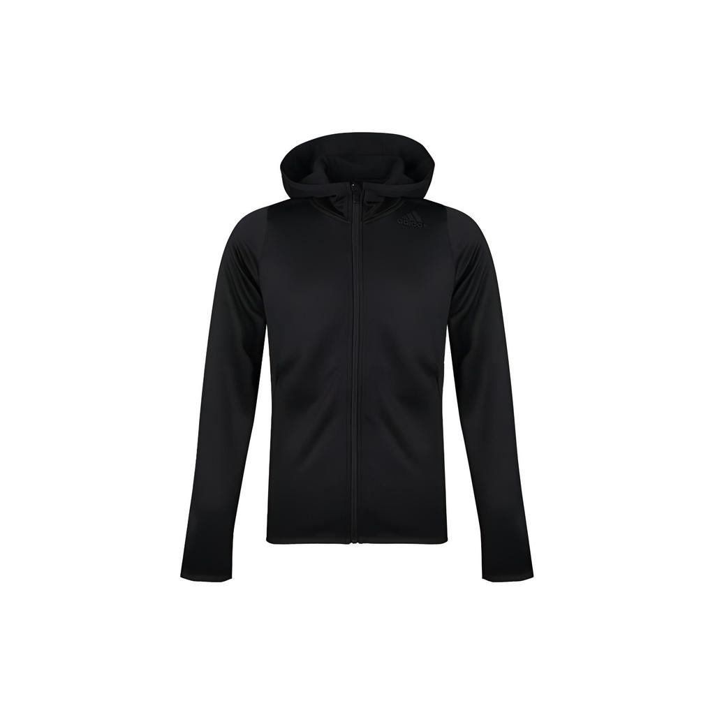 Adidas Classic Three-Stripe Zip Hoodie Jacket Men Outerwear Black DZ7404