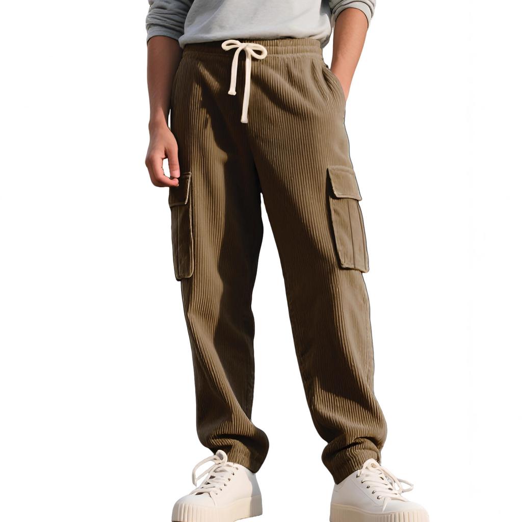 European and American Multi-pocket Jogging Pants Autumn Sports Corduroy Men's Casual Pants