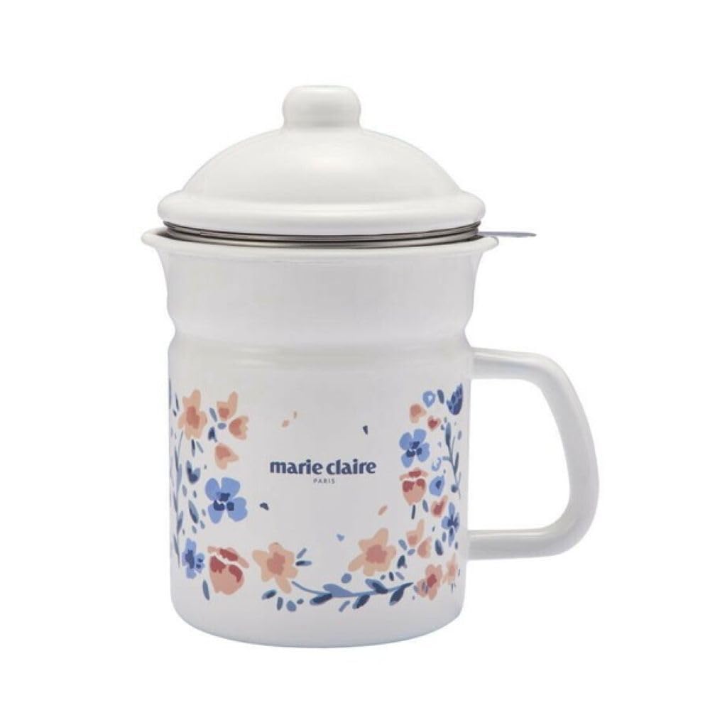 

Toyohoro Marie Claire Enamel Oil Pot, Fleurette, Size: Approx. W17.5 x D12.5 x H20.8, MCY-11