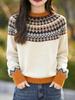 Women's Loose Fair Isle Peacock Sweater - Autumn/Winter Korean Style Knitwear