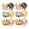 8pcs Mini Crown Spacer Beads, Multicolored Vintage DIY Jewelry Making Accessories, Doll House Miniature Crafts Decor YMY