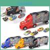 Ultimate Toy Truck Carrier Play Set With 4 Vibrant Mini Cars And Road Signs