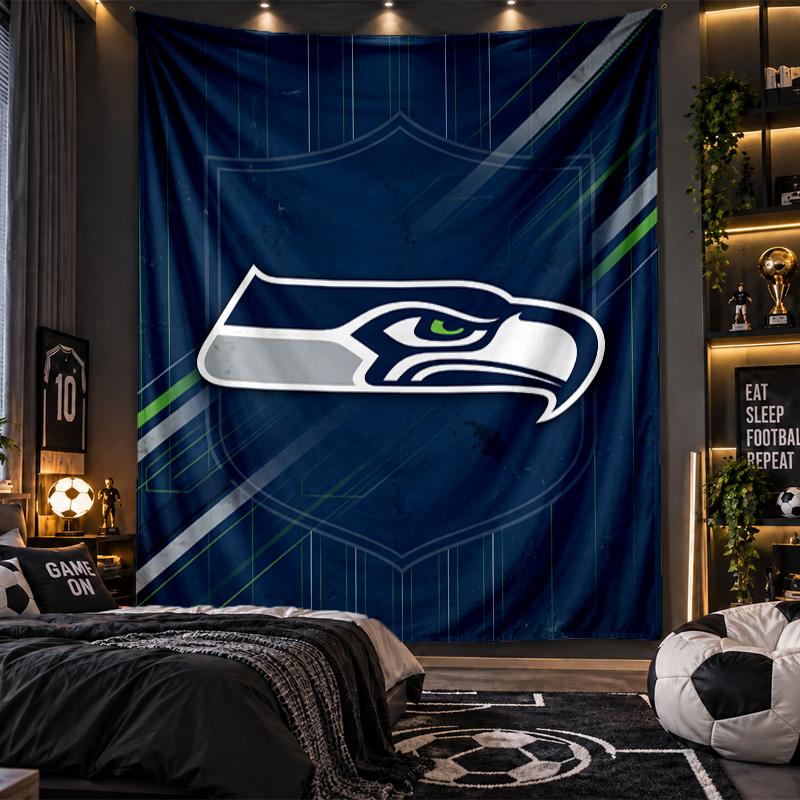 Wall Hanging Tapestry Seattle Seahawks Print Cloth for Living Room Bedroom Home Decor