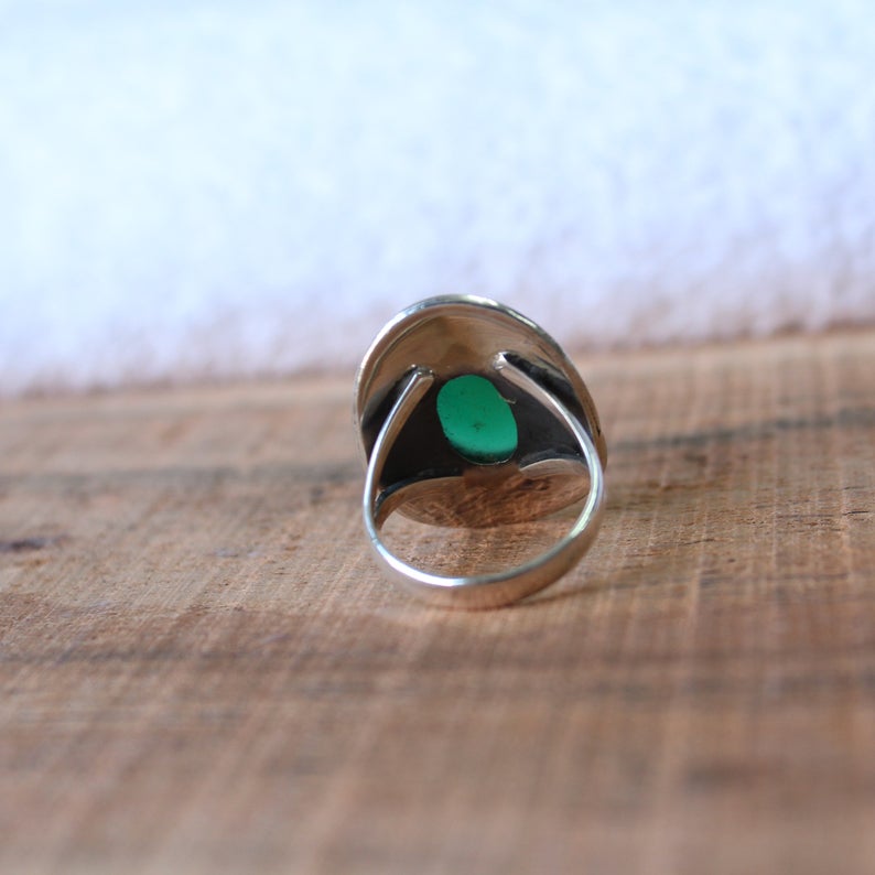 Green Onyx Gemstone Silver Ring, 925 Sterling Solid Ring, Stackable Silver Ring, Handmade Jewelry, Valentine's Day Gift,