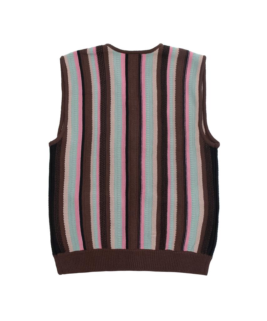 Cactusdonutmarket Vertical Stripe Knit Vest - Brown