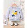 Cartoon Print Crew Neck Sweatshirt - Casual & Comfy, Perfect for Spring/Fall, Machine Washable