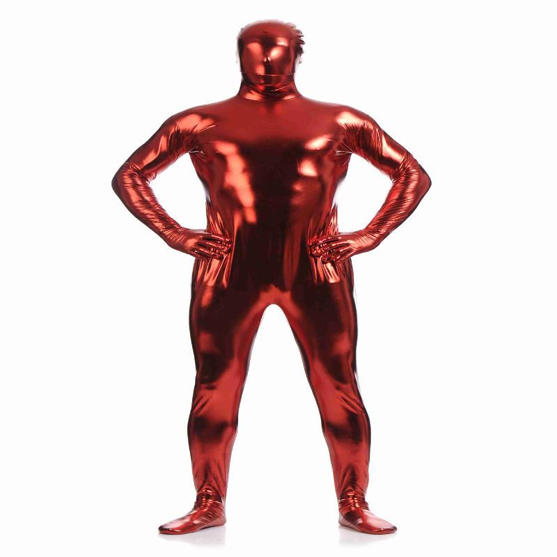 Латексный Zentai-костюм для всего тела Однотонный блестящий боди Костюм для Хэллоуина Сценический костюм