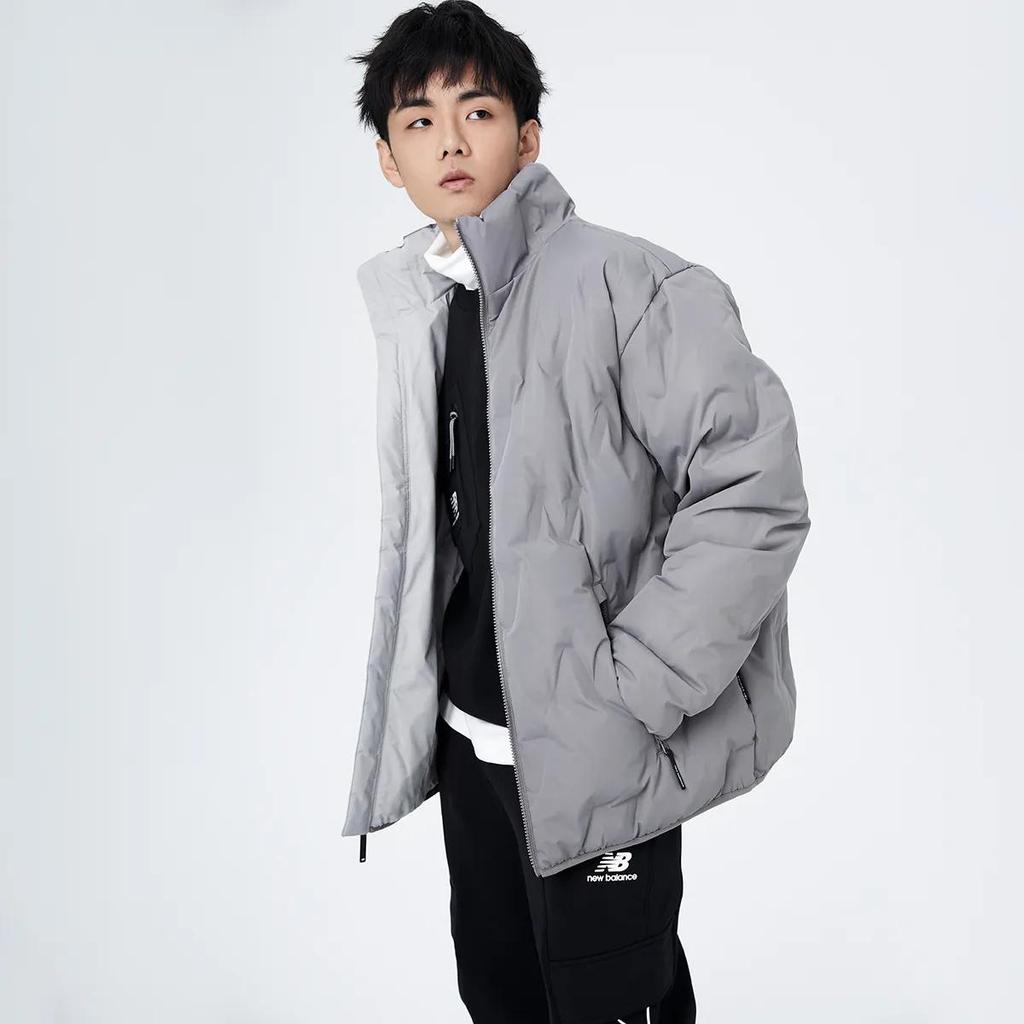 New Balance Down Jackets Men's Gray Stand Collar Moderate Other (Unisex) Down Jackets AMJ14330 RCD