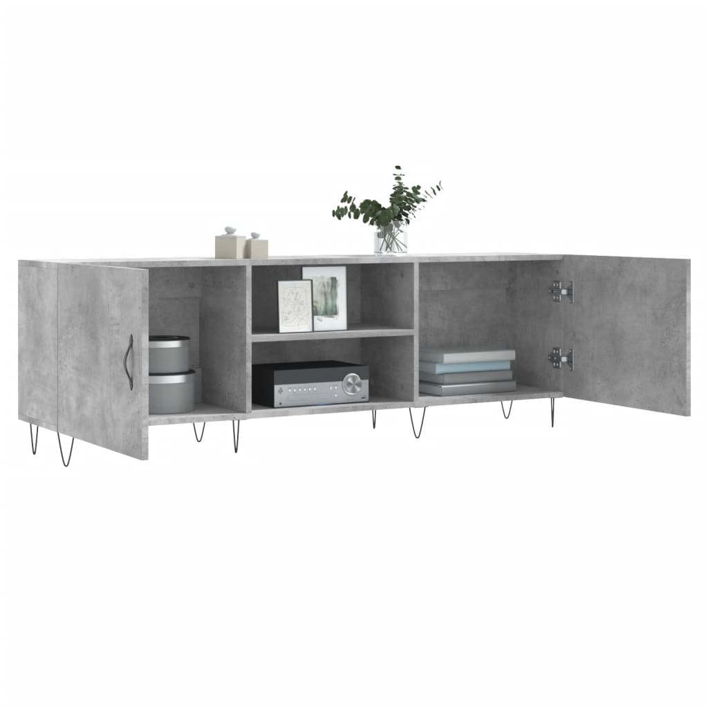 TV Stand Concrete Grey 150 x 30 x 50 cm Particleboard