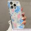 Blue turtle is suitable for Apple 16promax mobile phone case iPhone15Plus airbag 14 transparent 13 Europe and America