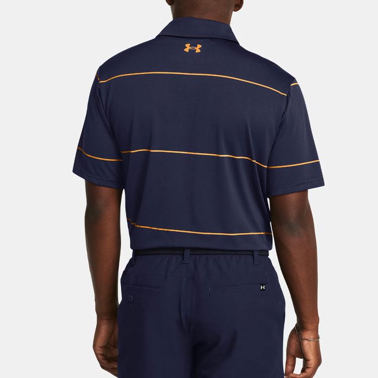 Under Armour UA Playoff Logo Color Block Striped Casual Short Sleeve Polo Shirt Men Polo Shirts Navy-Blue 1378676-421