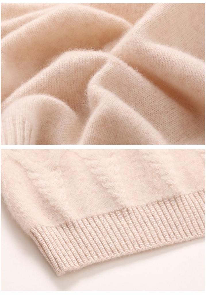 Women's Retro Red Cashmere Knit Base Layer Sweater - Heavyweight, Warm, Long Sleeve, Half-High Neck, Loose Fit