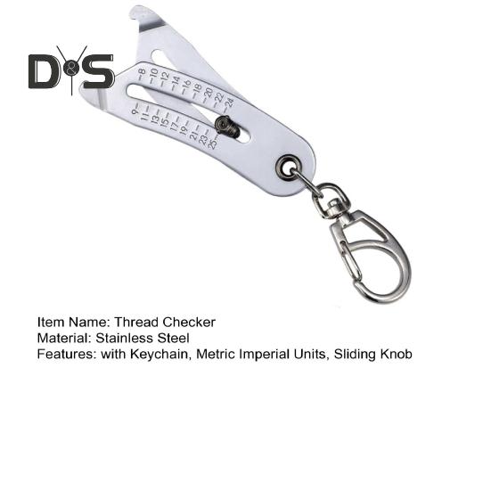 1/2-częściowy sprawdzacz gwintów z brelokiem, przenośne jednostki metryczne i imperialne, przesuwne pokrętło, identyfikator śruby, wytrzymały, stal nierdzewna, precyzyjna nakrętka śruby
