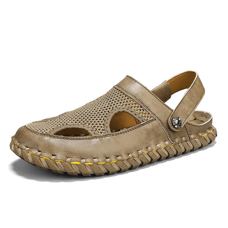 Men s Breathable Mesh Slip-On Sandals | Summer Casual Outdoor Sandals 41 хаки