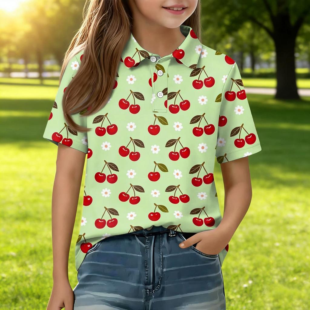 Kids Casual Short Sleeve T-Shirt with Print for Everyday Wear