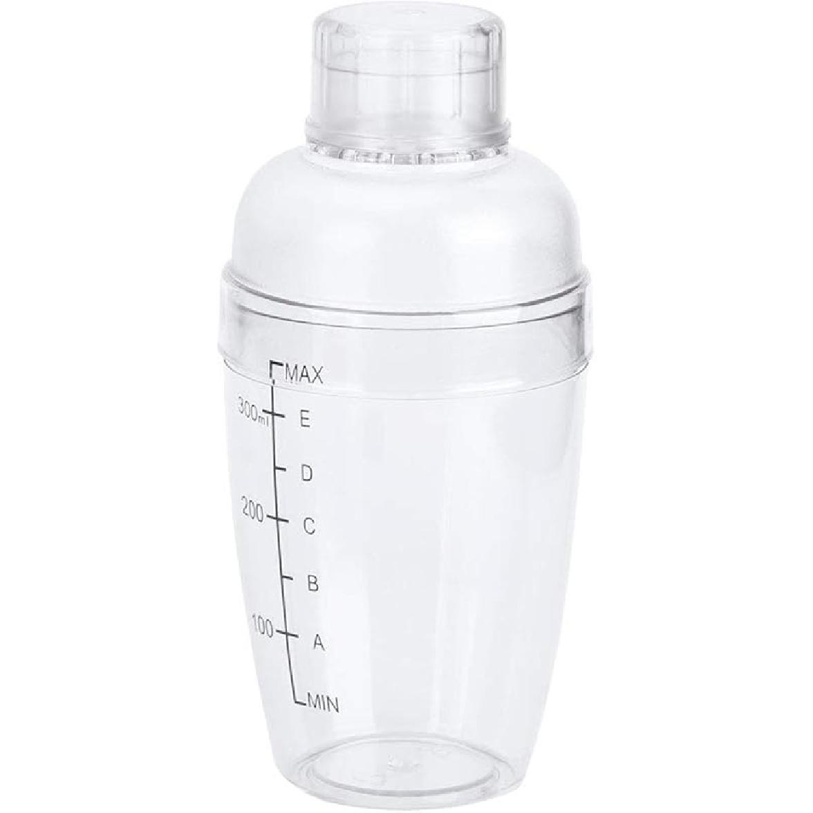Plastic Cocktail Shaker with Scales and Strainer Hand Drink Mixer Professional Boba Tea Shaker for Tea Coffee Bubble Tea Milk (1000ML/35 oz) 350ML