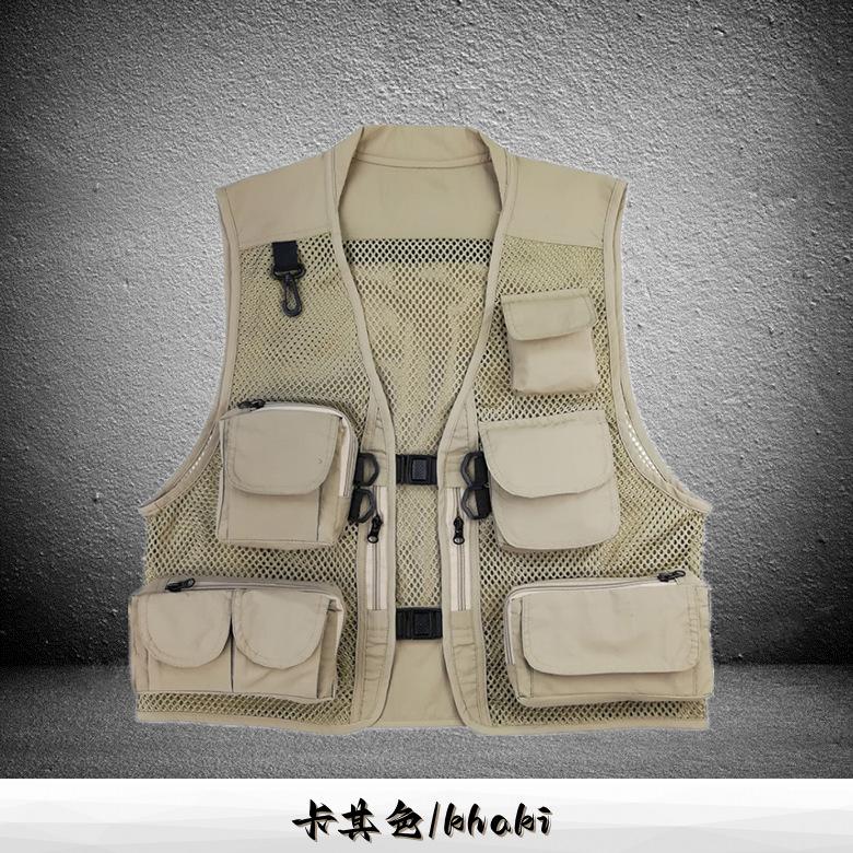 BEPAN Outdoor Leisure Sports Fishing Vest Mesh Breathable Vest Outdoor Mountaineering Multi Pocket Vest