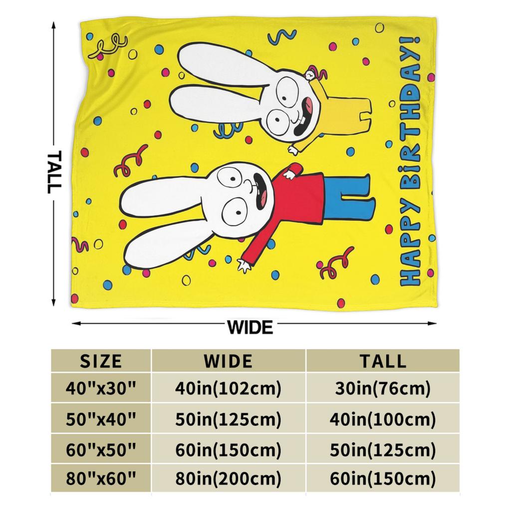 Couverture Polaire Simon Super Lapin Couverture Laine Légère Fine pour Chambre à Coucher Pièce de Tapis
