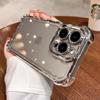 Luxury Plating Shockproof Clear Phone Case For iPhone 17 16 E 15 14 13 12 11 Pro Max Plus Soft Silicone Bumper Transparent Cover