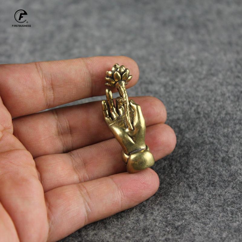 Buddha hand lotus Three-dimensional Engraving Key Chain Lifelike Buddha Pendant Key Ring jewelry making For diy Car Accessories