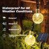 60 LED Crystal Globe Solar String Lights Waterproof 8 Modes Outdoor Patio Garden Party Tree Decor