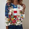 Autumn and Winter Women's 3D Geometric Printing Crew Neck Long Sleeve T-Shirt