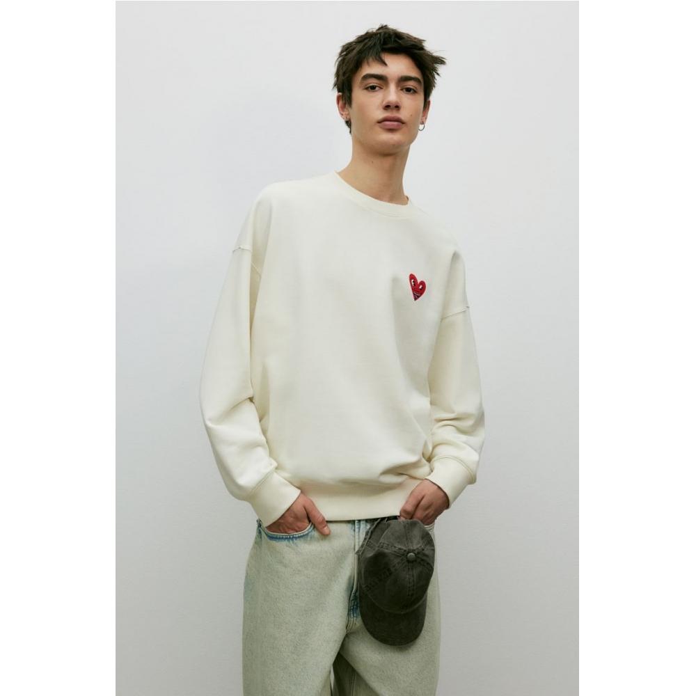 

HM Oversized Fit Printed sweatsHirt white keitH Haring XL