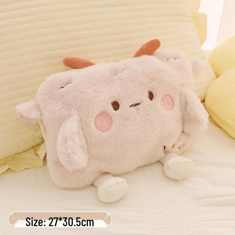 Rechargeable Plush Hot Water Bottle & Belly Warmer - Explosion-Proof Electric Heating Hand Warmer for Women